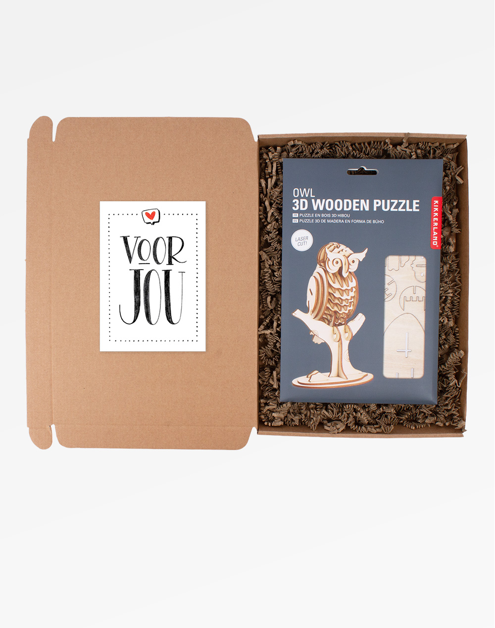 3D Puzzle in een Brievenbuspakje - Uil - Kikkerland - Afbeelding 2