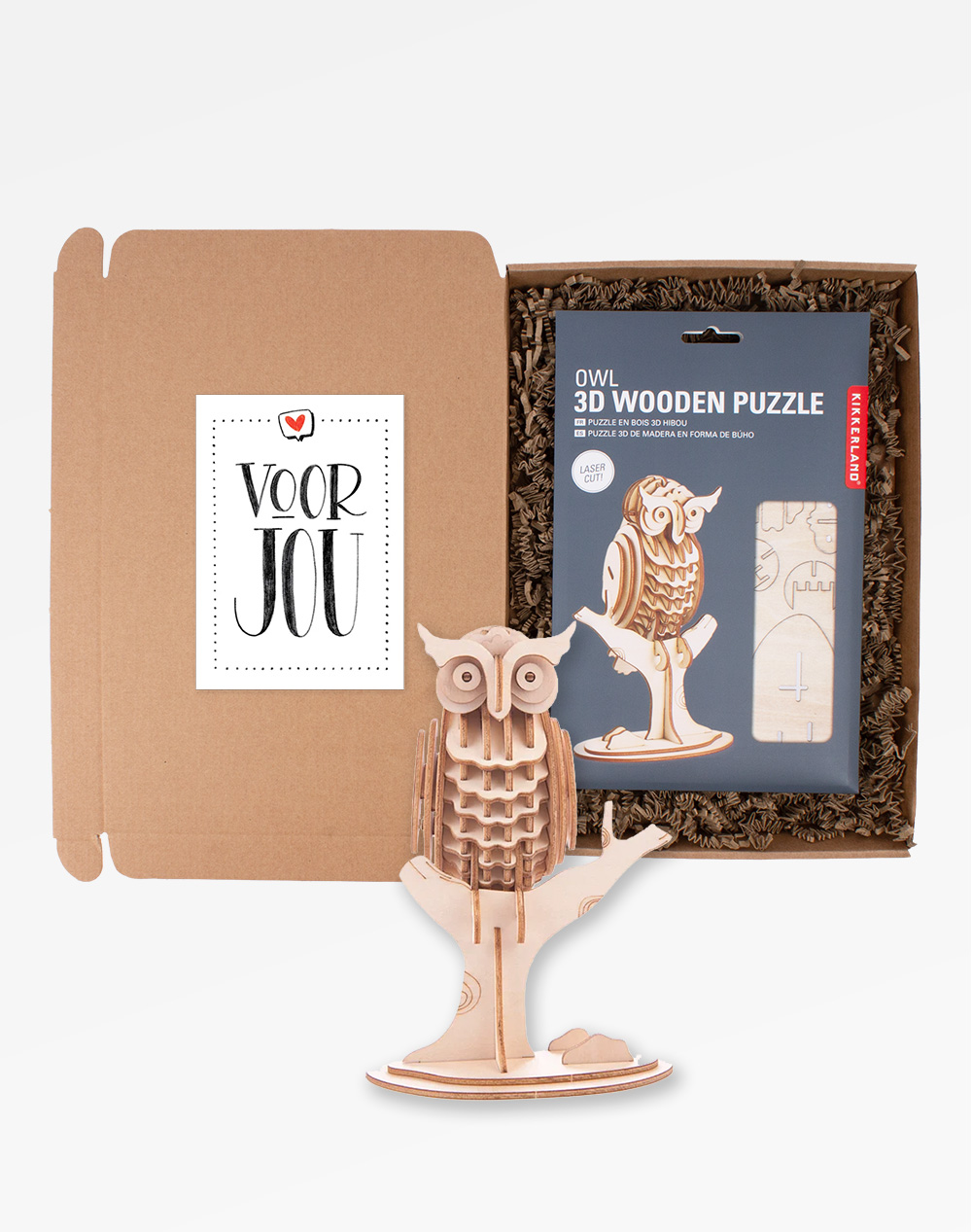 3D Puzzle in een Brievenbuspakje - Uil - Kikkerland